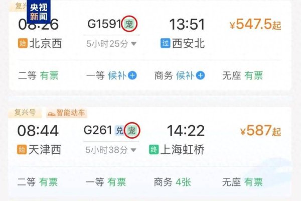 牛金宝配资 12306服务上新 部分车次售票信息带“宠”字